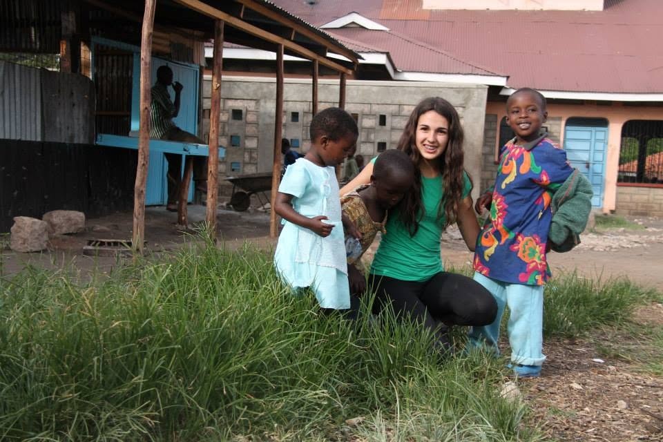 Dr. Emilie Vos with children at Mully Children's Foundation, Kenya